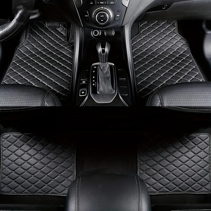 Universal Car Front & Rear Floor Mat for Summer Gift, Rhombus Pattern Design Waterproof & Dust-proof Car Floor Mat, Anti-slip Car Carpet, Car Accessories For Car Interior Decor, Floor Mats For Car