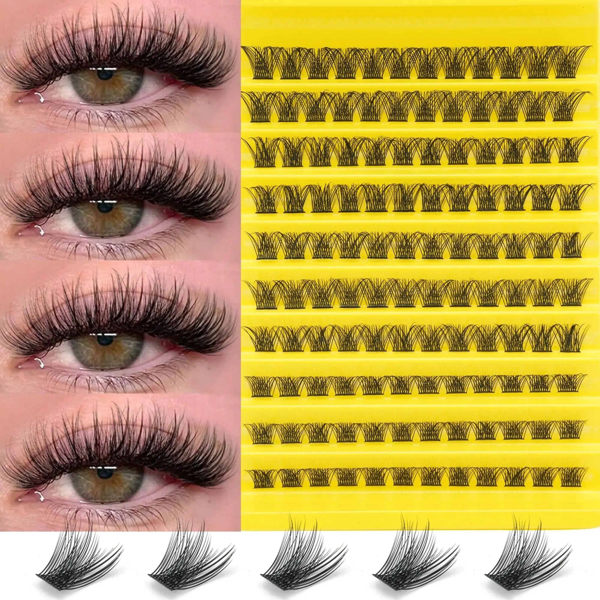 Reusable False Eyelashes, D Curl, 10 Rows, Customizable, Perfect Fit for All Eye Shapes, Ideal for Beginners, Suitable for Various Occasions