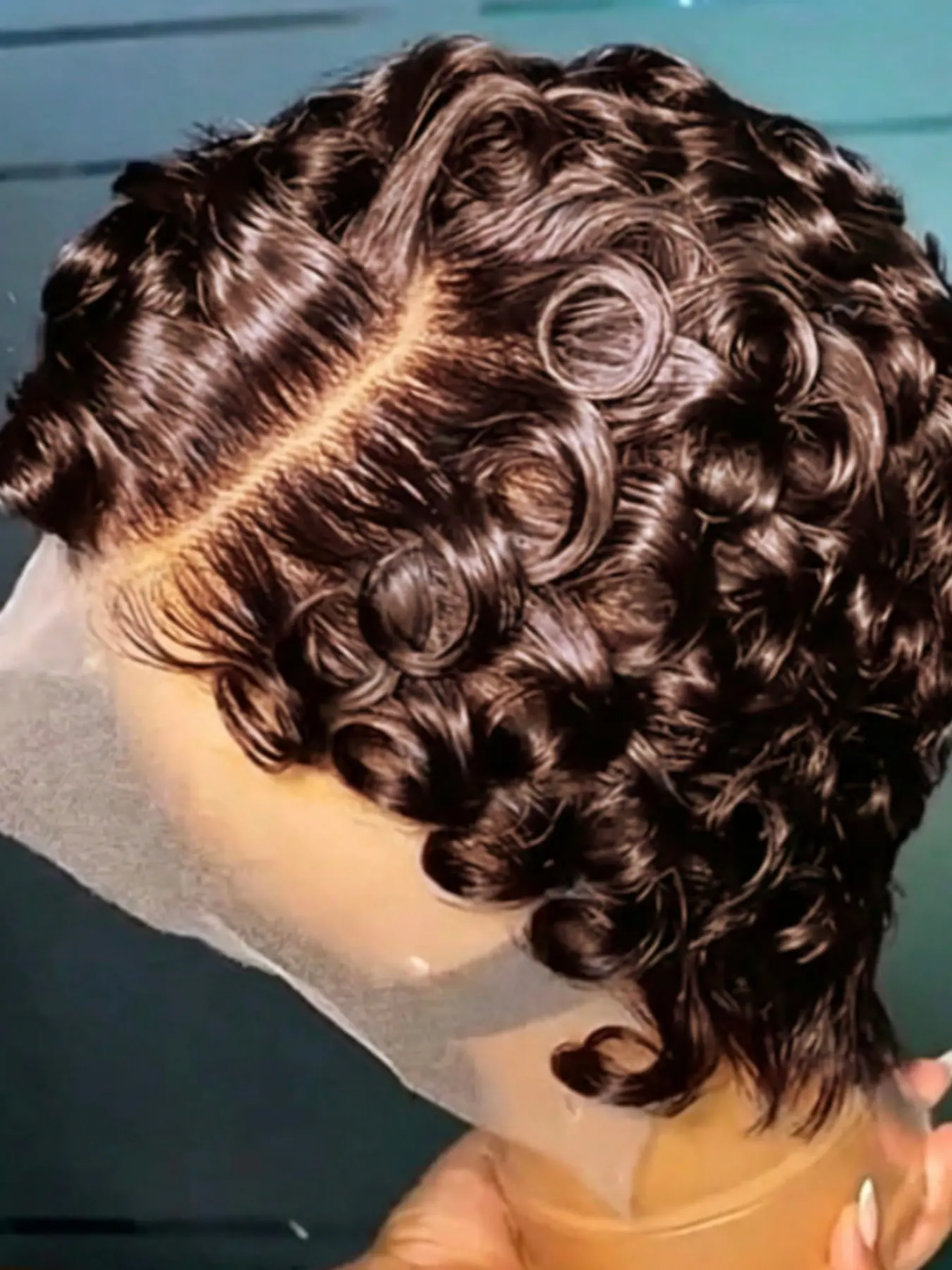 Human Hair Curl Wig 13x4 Lace Hair Wavy Short Layered Elf Cut Wig, Natural Look, Comfortable Fit, Easy Maintenance