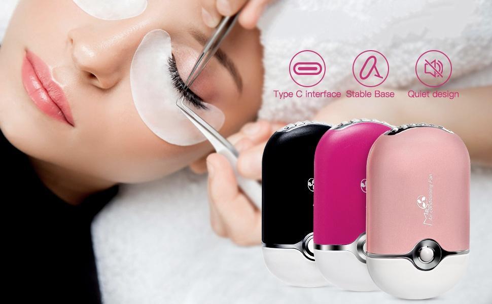Lash Fan Mini Portable Eyelash - Handheld for Eyelash Extensions Rechargeable USB C Air Cooling Blower Fan with Built in Sponge Lash Extension Application(Red) Lash Fan Mini Portable Eyelash - Handheld for Eyelash Extensions Rechargeable USB C Air Cooling Blower Fan with Built in Sponge Lash Extension Application(Red)