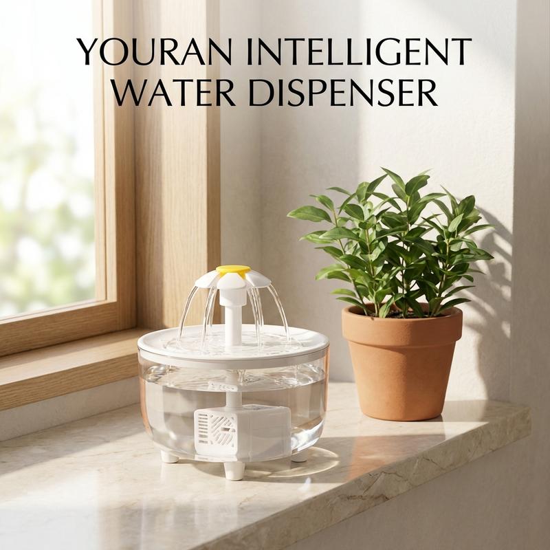 Cat Flower Cycle Drinking Machine - Automatic Filtered Fresh Water Flow Pet Water Dispenser - Plug-in Drinking Water for Pets Pet Supplies，Cat supplies，cat water fountain