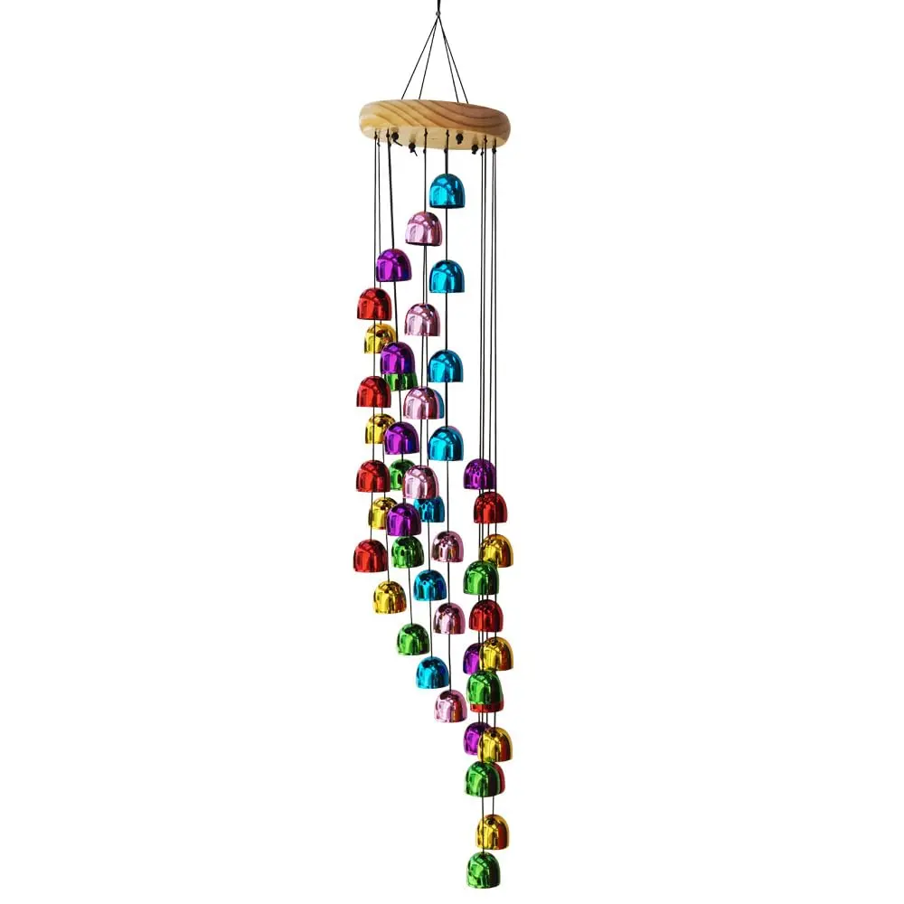 30 Inch Wind Chimes - Handmade Copper & Wood Bell Windchime