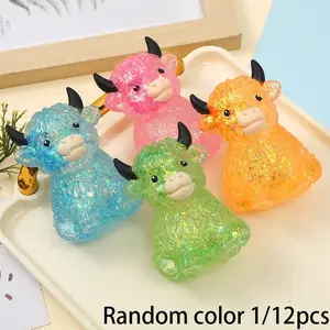 Highland Cow Gummy Candy, Adult Mini Cute Animal Stress Relief Toy, Fidget Pressure Ball, Easter Basket Fill, Party Gift for Cow Lovers