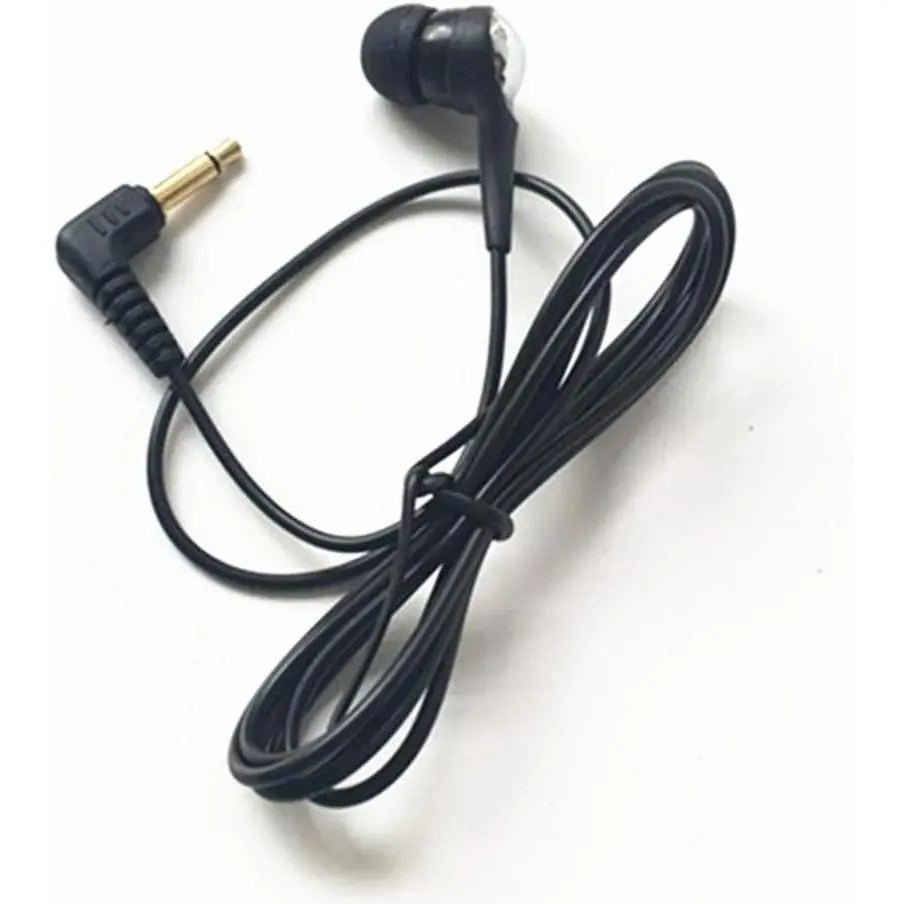 Disposable Single-Side In-Ear Mono Headset Earbud with Cord, Low-Cost 3.5 mm Jack Audio Device for MP3/Android Devices, Latex-Free Tip Plug-In Use