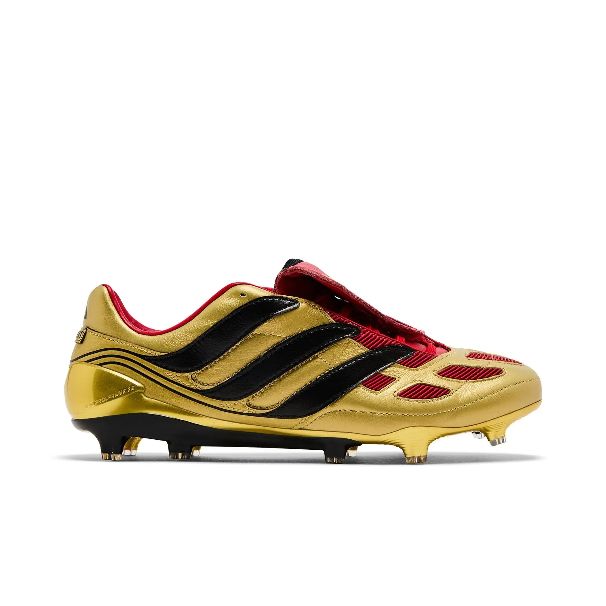 Adidas Zinedine Zidane x Predator Precision FG 'World Player' Unisex Low-Top Lace-Up Football Boots - Gold Metallic/Core Black/Collegiate Red, FG Sole, IH0944, for Football Play