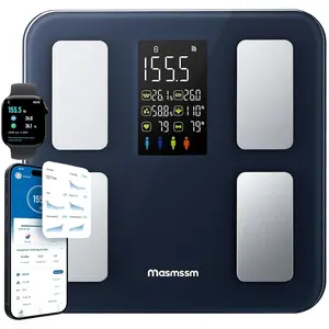 Scale for Body Weight, FSA&HSA Eligible, Bathroom Digital Weighing Scale with 8-in-1 Large Display, 22 Metrics with BMI, Body Fat, Heart Rate, Compatible with iOS & Android