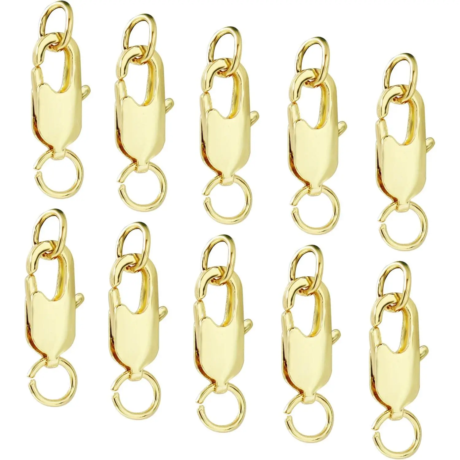 10 count Lobster Claw Clasp with Jump Ring,  | 18K , For Necklace, For Bracelets,  Clasps