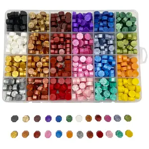 600PCS Sealing Wax Kit with Wax Seal Beads for Letter Sealing Envelope Stamp Wedding Invitation Wine Package Gift Wrapping (24-Rainbow)