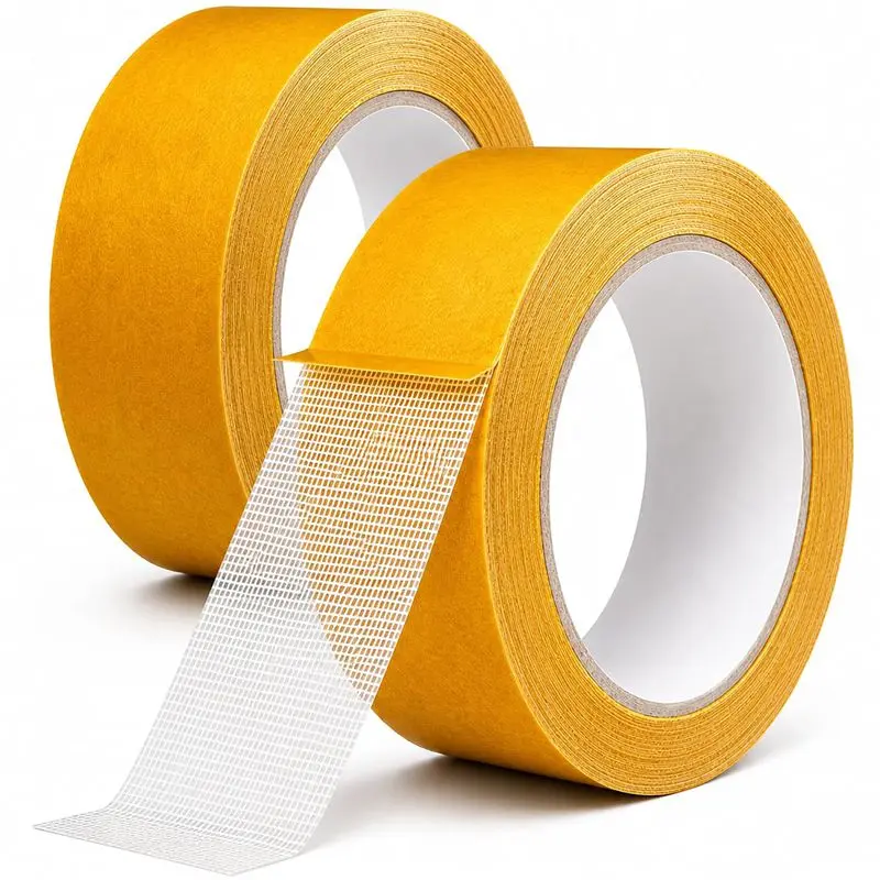2PC Grid Double-Sided Tape, Waterproof Mesh Magic Tape,Length39.8inch / Roll Resistant Hight Adhesion Removable No Residue for Curtains, Carpets, Crafts and Home Repairs