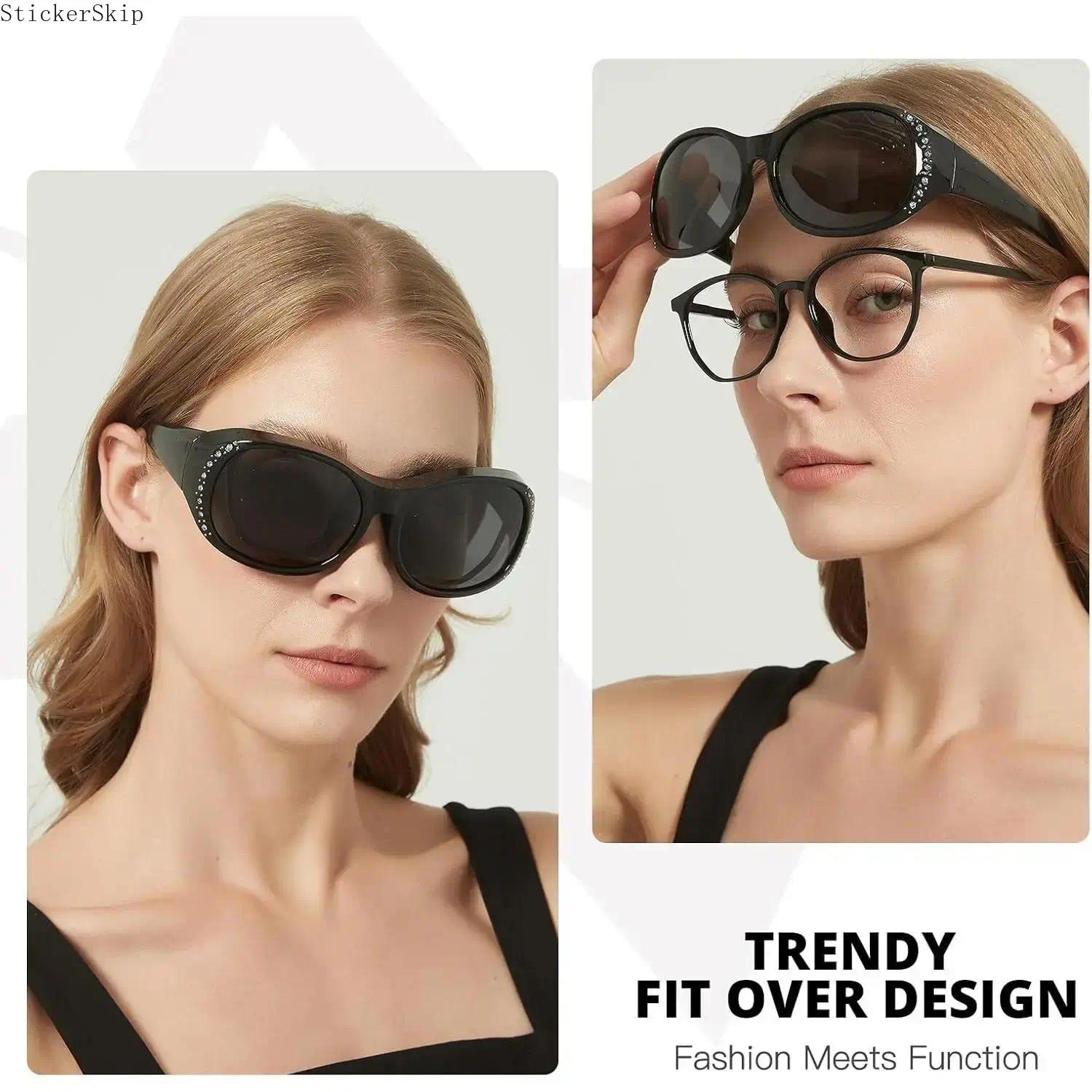 2026 Trendy Fit Over Sunglasses – Polarized UV400 Anti-Glare Oversized Shades with Shiny Frame for Men & Women, Wear Over Prescription Glasses, Lightweight Comfortable for Driving, Outdoor & Daily Use