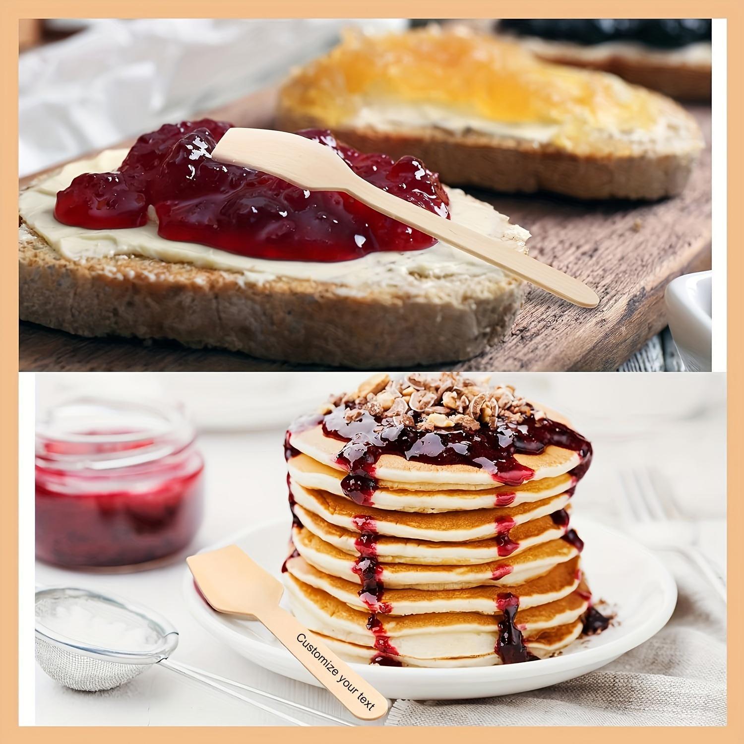 200pcs Personalized Wooden Dessert Spoons, Laser-Engraved Disposable Tasting Square Spoons for Bath Salts, Teaspoons for Honey, Suitable for Christmas, Birthdays, Weddings, And Family Coffee Dessert Dining