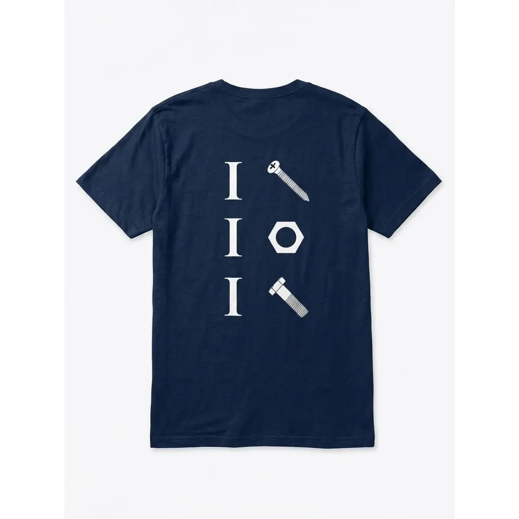 "Screws, Nuts, and Bolts" Fun Mechanic  Cotton T-Shirt—a  navy casual tee for mechanic dads, blending repair tool motifs with a playful pun; an excellent gift for mechanics. Vintage Acid Washed Graphic T-Shirt jesus tshirt