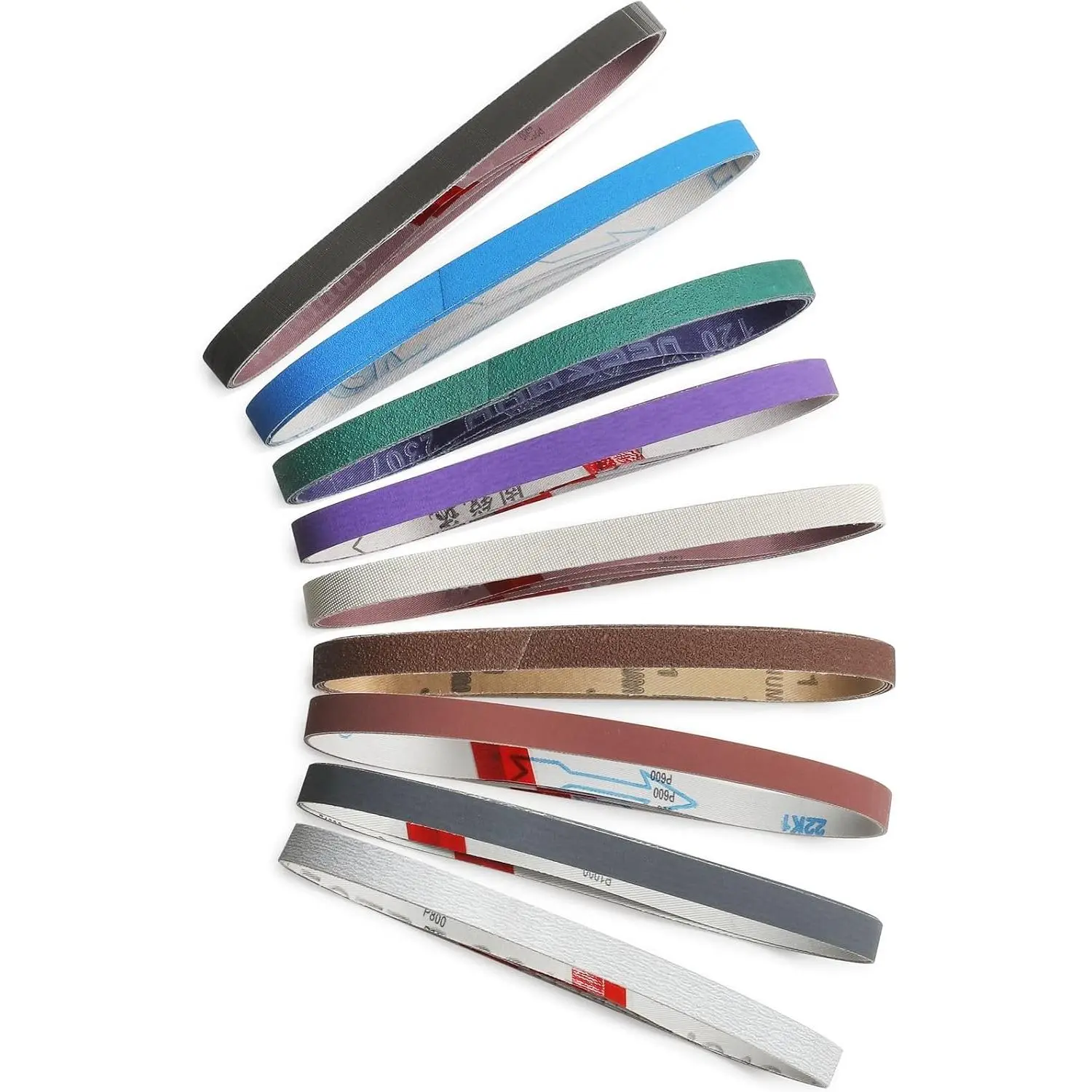 36-Piece 1/2 x 18-Inch Sanding Belts, Metal Sanding, 36-Pack
