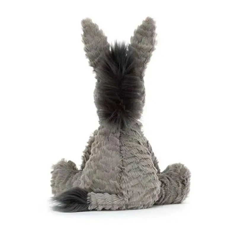 Soft Plush Unisex Donkey Doll, Cute Grey Burro Stuffed Animal Toy, Baby Shower Gifts for Infants & Cuteness-Loving Adults, Room Decor for Birthdays