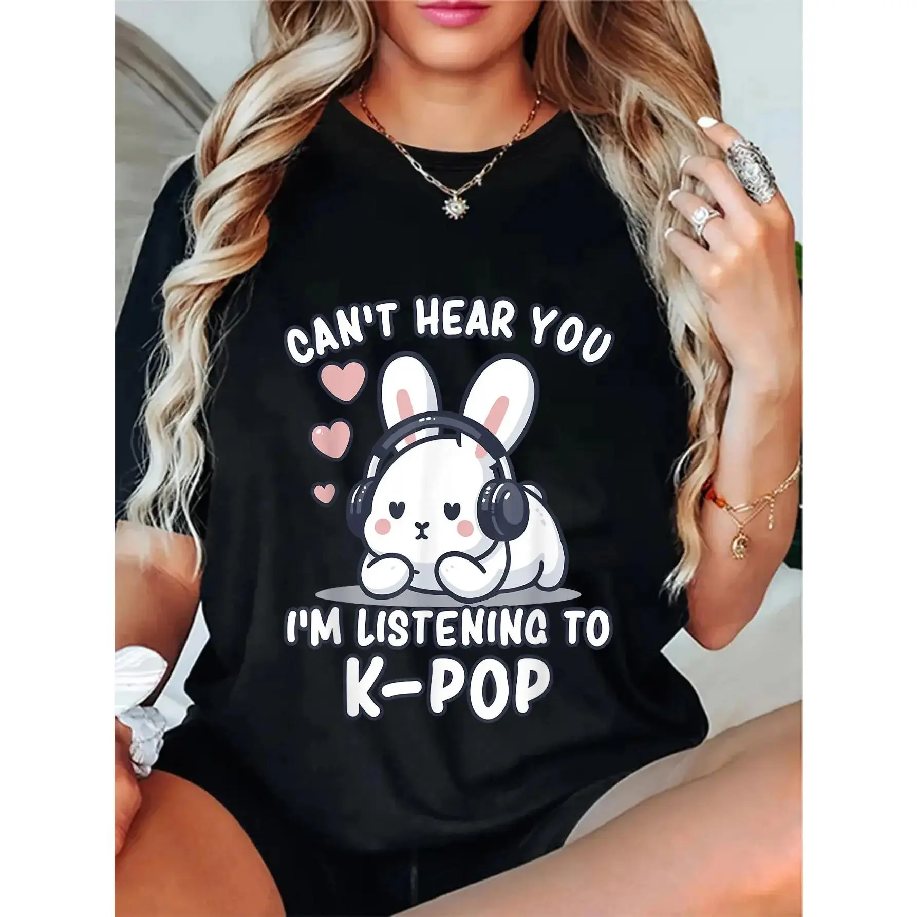 100% Cotton Unisex K-Pop |   Can't Hear You I'm Listening To K-Pop |   Kawaii KPop T-Shirt