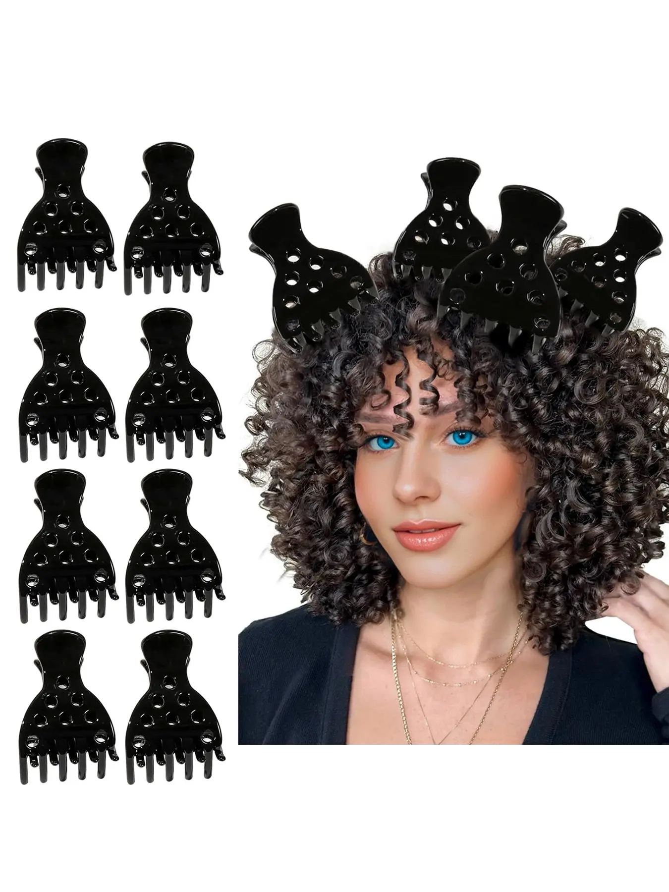 8 Hair Volume Clips, Root Clips for Curly Hair, Claw Clips for Thick Hair, Root Lifter Curl Hair, Enhance Hair Volume and Texture