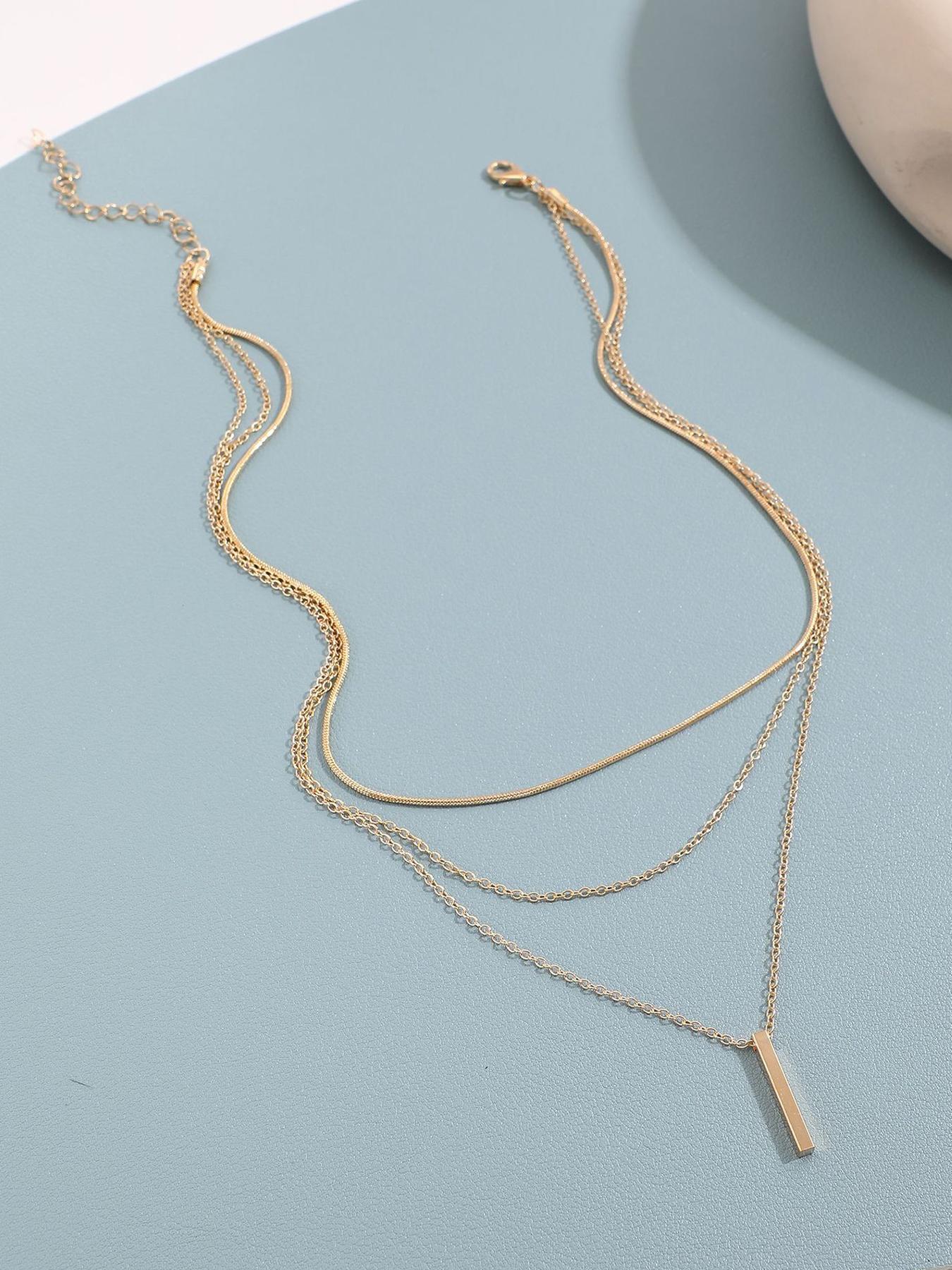 Women's Elegant Minimalist Layered Necklace, Trendy Exquisite Pendant Necklace, Exquisite Chain Jewelry, Chic Gorgeous Jewelry As Gift for Girlfriend