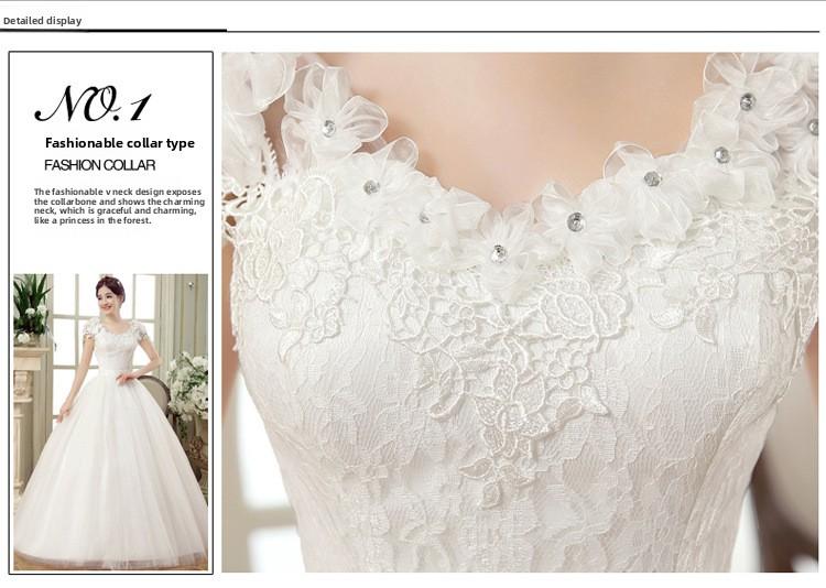 2026 Spring New Arrival Plus Size Wedding Dress, Slim Fit, Slimming, Spaghetti Straps, Floor-Length, For Curvy Women, Lace Floral, Off-Shoulder