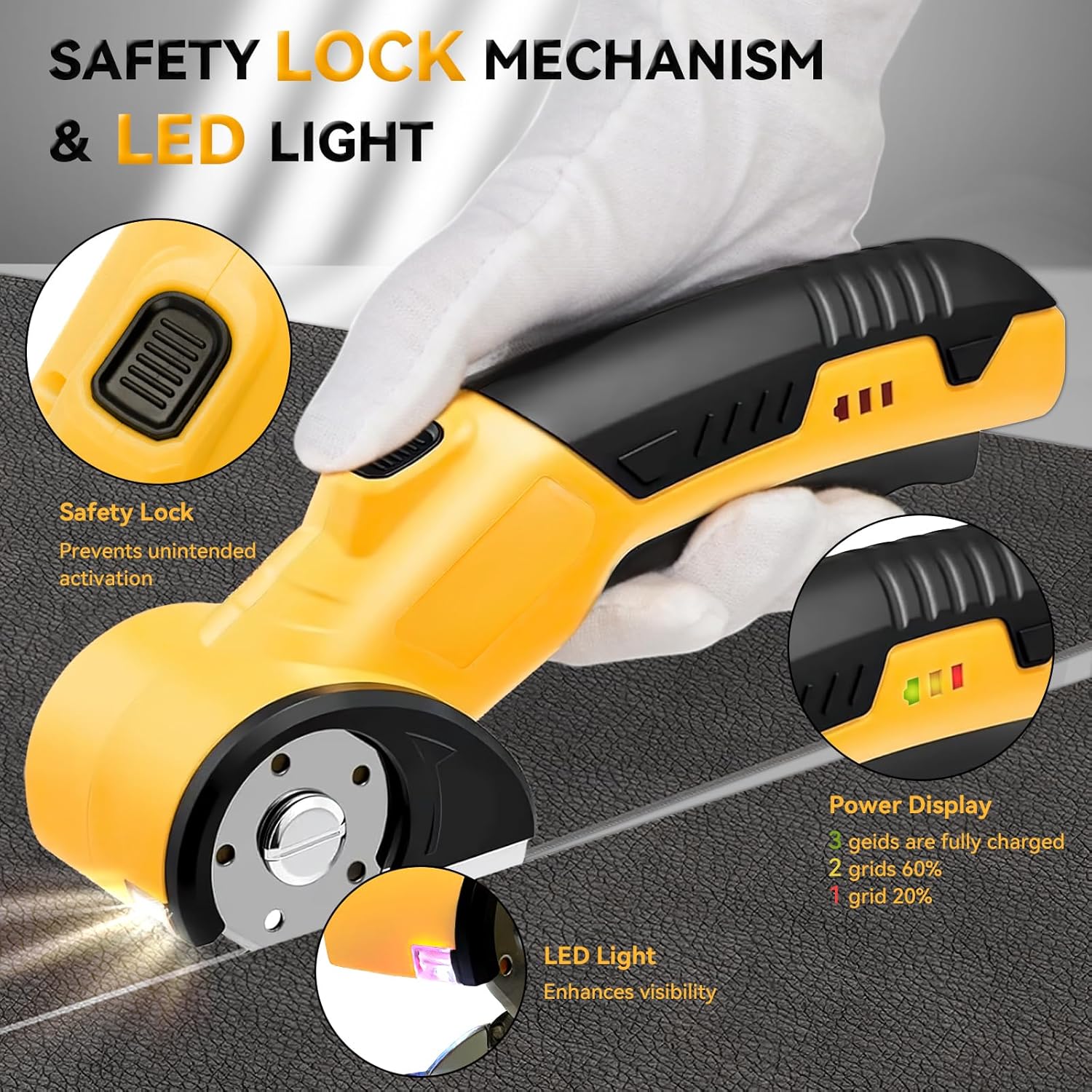 High Speed Cardboard , Box Fabric Scissor with Safety Lock, LED Light & Replacement , Rechargeable Cordless Electric for Cardboard, Fabric, Leather, Carpet High Speed Cardboard , Box Fabric Scissor with Safety Lock, LED Light & Replacement , Rechargeable Cordless Electric for Cardboard, Fabric, Leather, Carpet