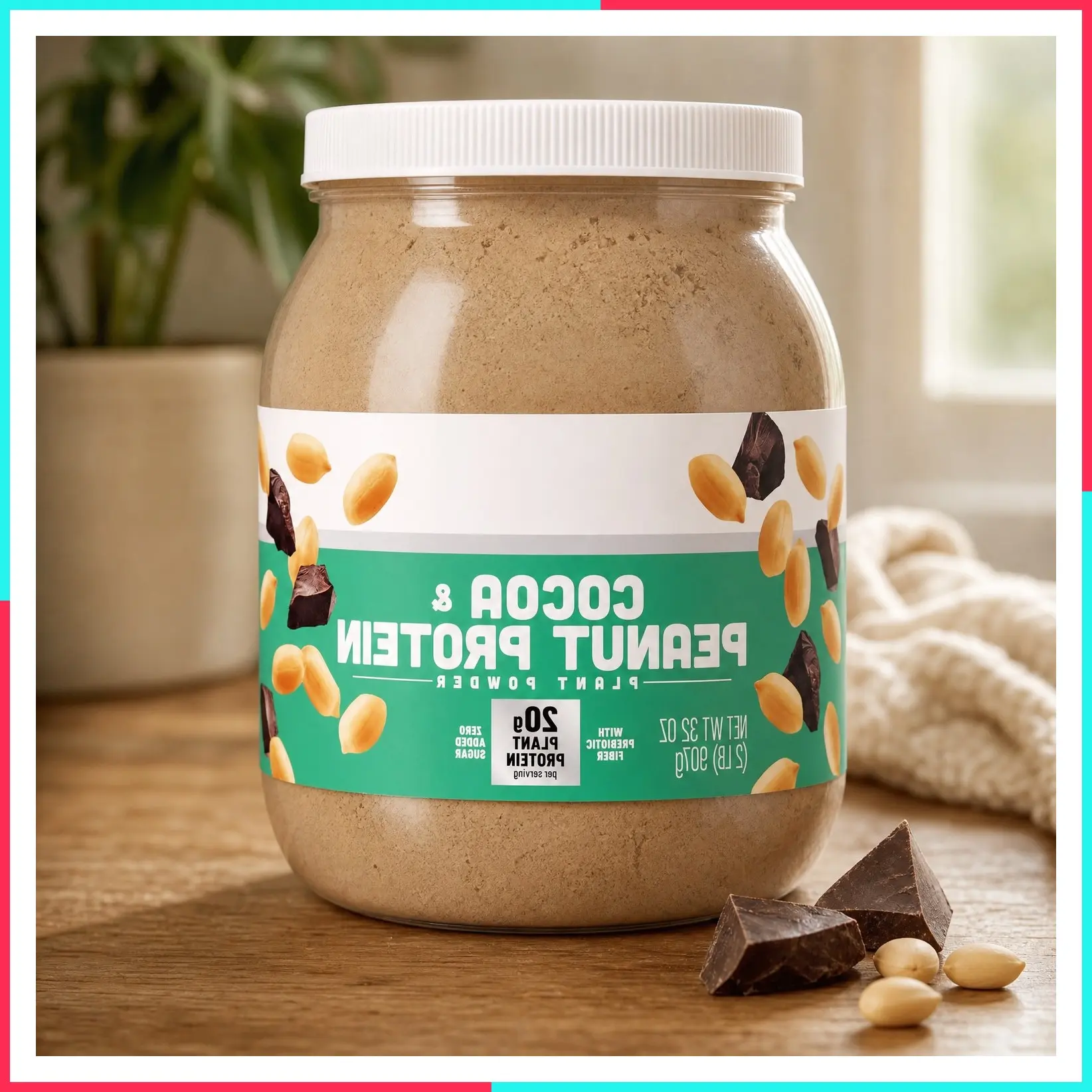 Performance Plant-Based Vegan Peanut Protein Powder with Dutch Cocoa | 20g Complete Protein, No Added Sugar, Prebiotic Fiber | Dairy Free, Certified Vegan, Non-GMO, Gluten Free, 2 lb