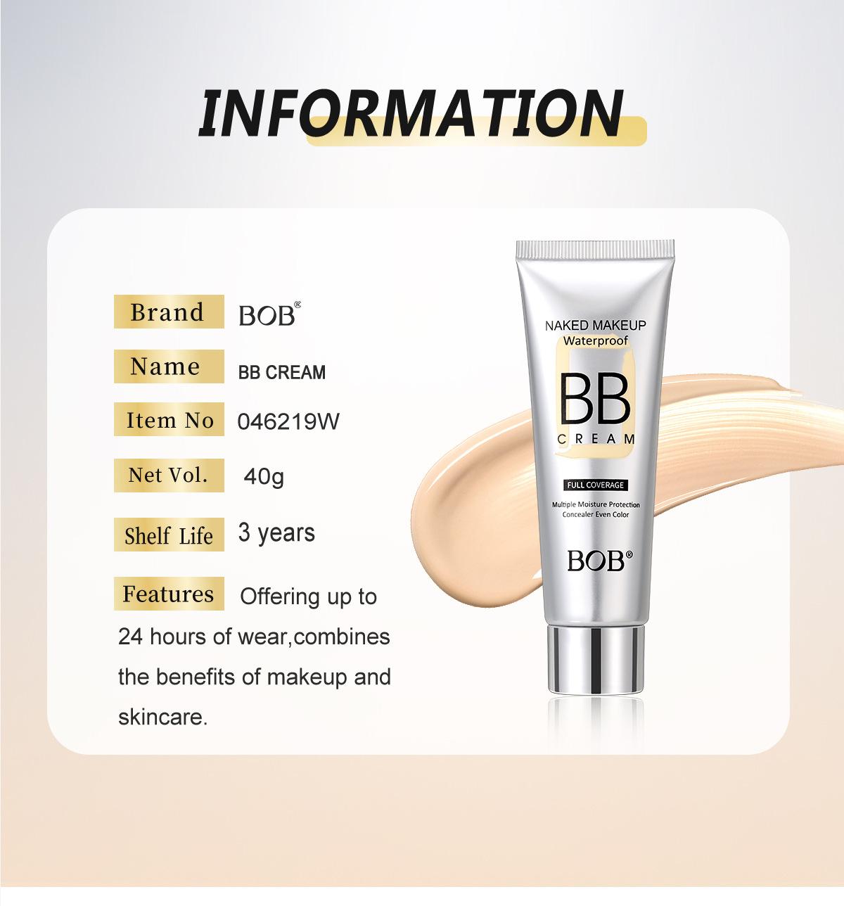 Isolating BB cream, natural concealer, non-caking, moisturizing, long-lasting foundation, natural look cream, in stock