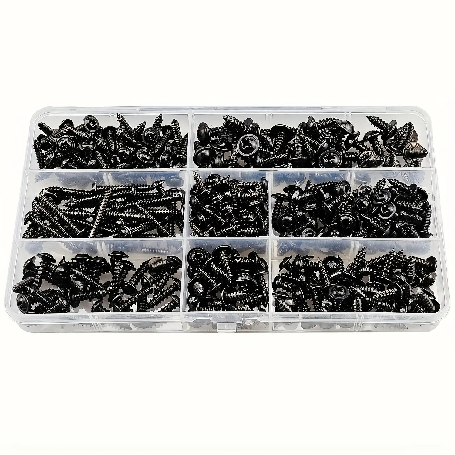 340pcs Self-Tapping Screws M3 M3.5 M4 M4.8, Cross Flat Head, Carbon Steel, Wood Furniture Hardware, Screws Assortment Kit, Durable and Reliable Fasteners, Screws Set