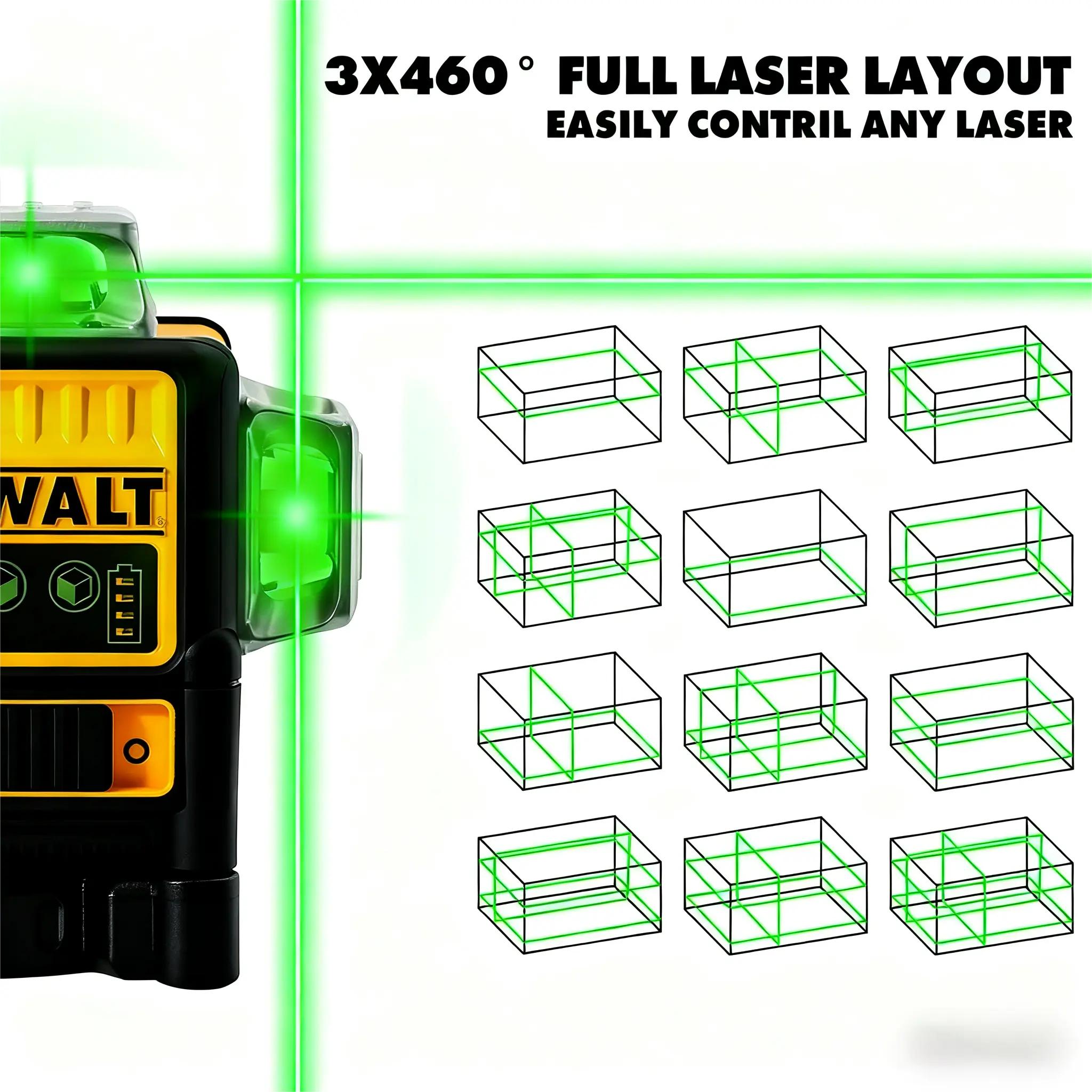 DEWALT DW089LG 12V Cordless Green Laser Level 12 Lines 360° for DIY & Professional Use