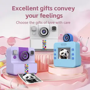 Kids Digital Camera Instant Print, the camera features a 180-degree free flip, making selfies more convenient.2400w Pixel Photography, 1080P Video Recording, 2.4 Inch IPS Screen, Long Battery Life