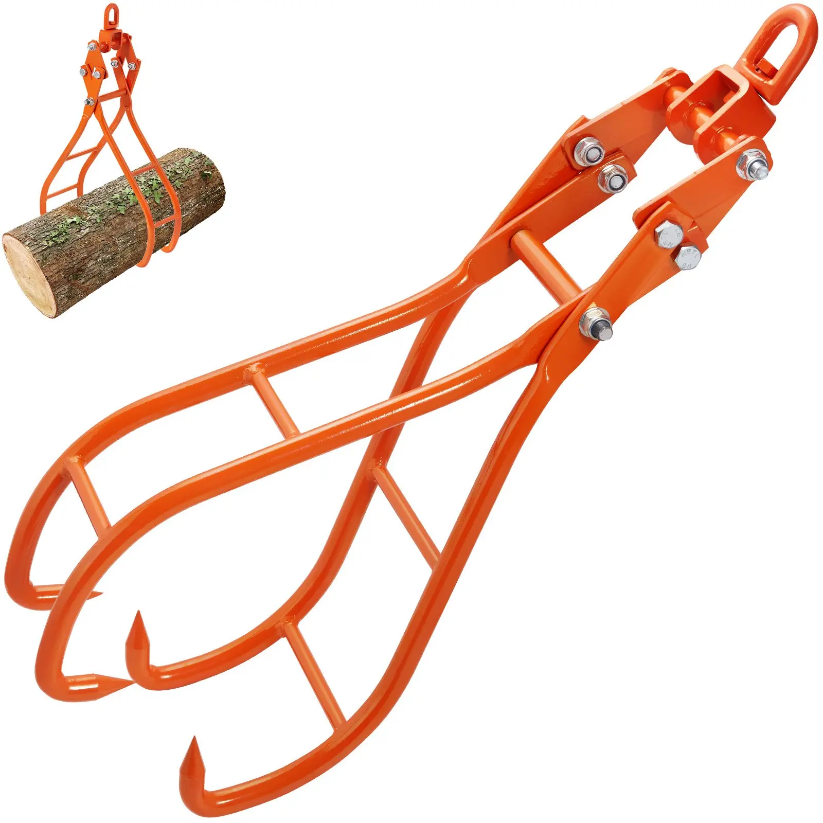【DealsForYouDays】VEVOR Timber Claw Hook, 28 inch 4 Claw Log Grapple for Logging Tongs, Swivel Steel Log Lifting Tongs, Eagle Claws Design with 2205 lbs/1000 kg Loading Capacity for Tractors, ATVs, Trucks, Forklifts