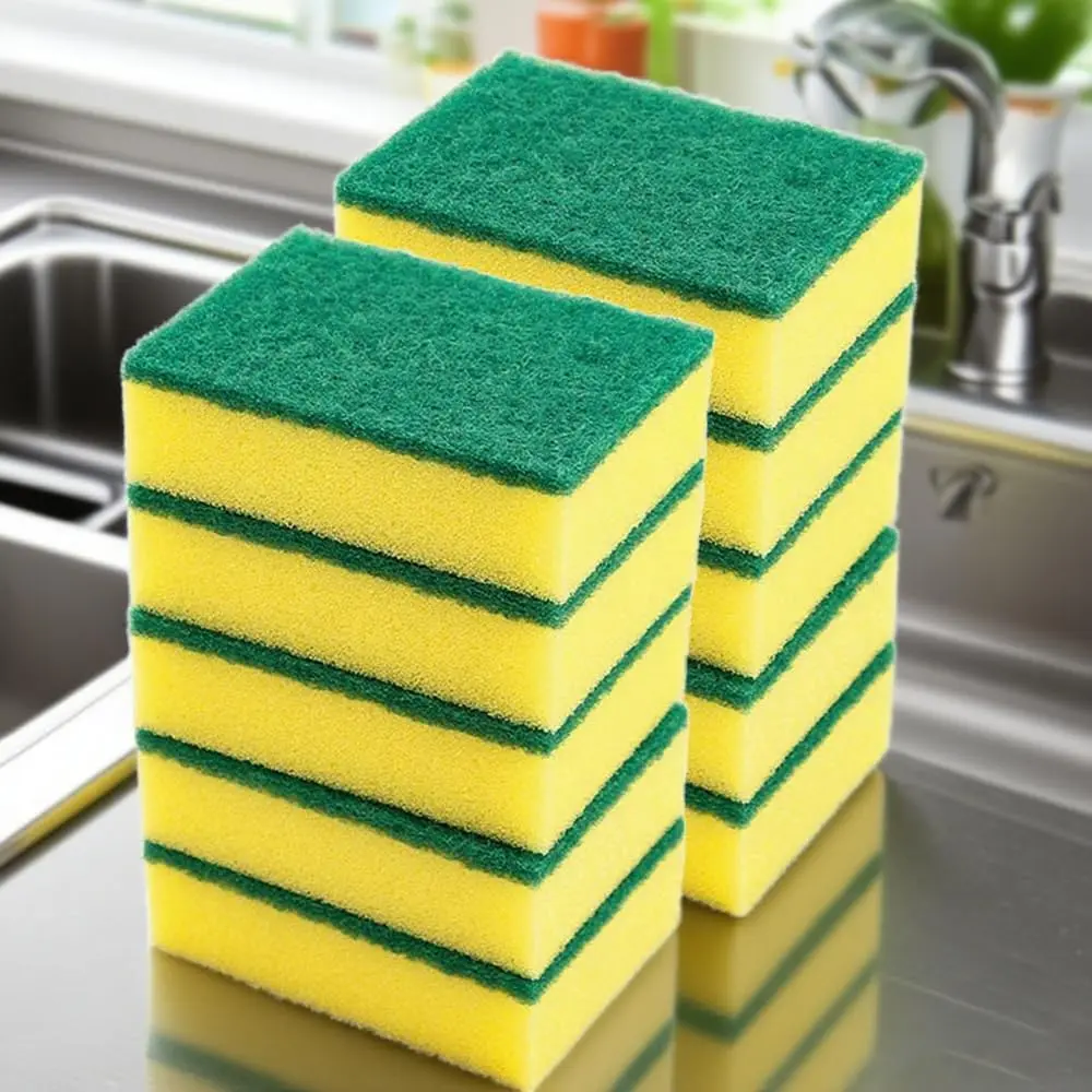 10 Pack Kitchen Cleaning Sponges, Dual Side Cleaning Dish Sponges for Home and Kitchen, Anti-Scratch Scrubbing Sponges