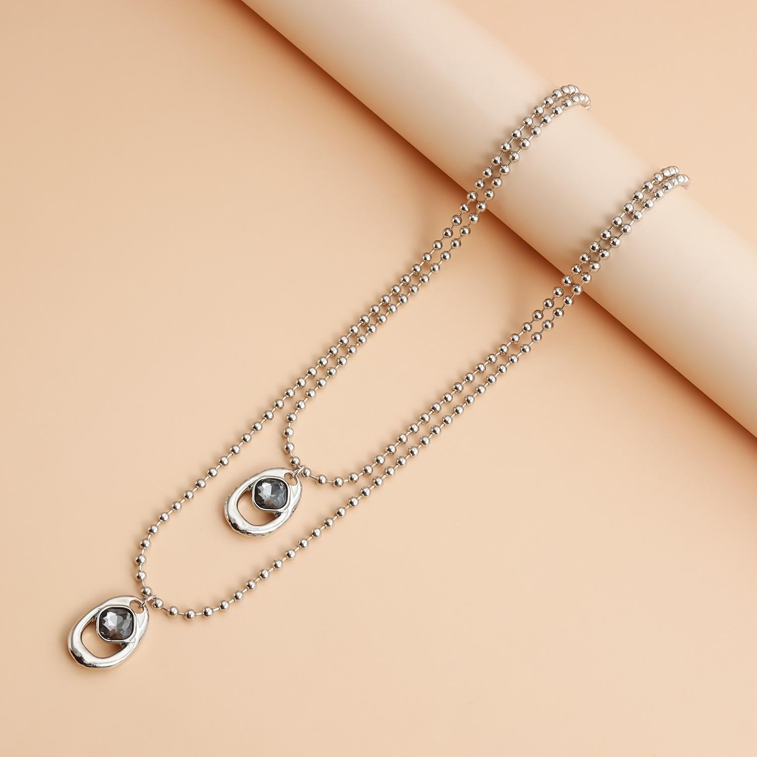 Statement Y Drop Lariat Necklaces for Women Chunky Silver Heavy Metal Chain Black Crystal Rhinestone Pendant Punk Goth Party Dress Everyday Streetwear Trendy Jewelry Gifts Statement Y Drop Lariat Necklaces for Women Chunky Silver Heavy Metal Chain Black Crystal Rhinestone Pendant Punk Goth Party Dress Everyday Streetwear Trendy Jewelry Gifts