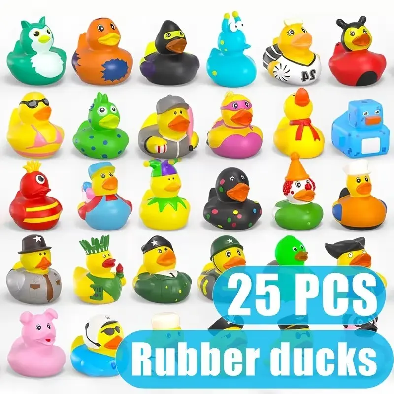 25 Rubber Ducks Car Dashboard Decor, Cute Car Accessories, Office Decoration, Holiday Gift, Fun Bath Toy, Ladies Car Ornament