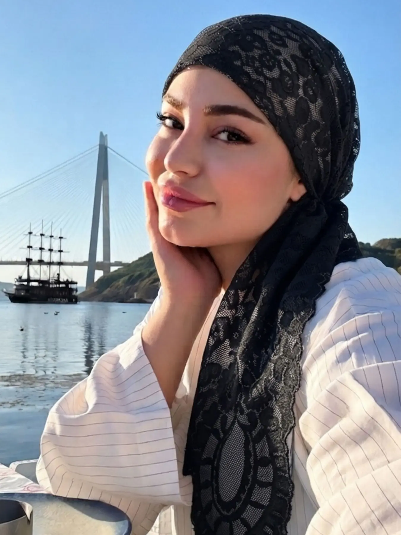 Soft Airy Lace Hijab Turban Headscarf, Delicate Breathable Fabric, Comfortable Everyday Wear, Versatile, 1 Pack