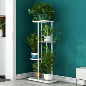 Sturdy 4 Tier Metal Plant Stand Indoor Outdoor 5 Potted Multi-layer Flower Pot Holder Shelf Planter Display Shelving Unit for Patio Garden Corner Balcony