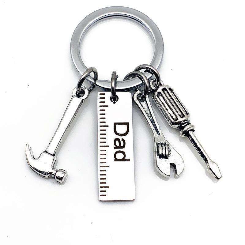 DIY Stainless Steel Father's Day Keychain Hammer Screwdriver Wrench Daddy Tool Father's Day Gift