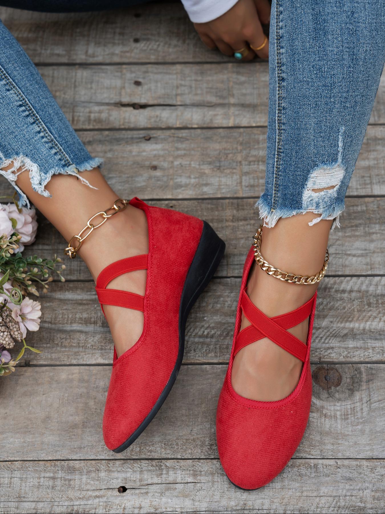 Soft Wedge Shoes for Women, Stylish Fashion Closed-Toe Design in Faux Suede, Comfort Style for Day or Night Wear