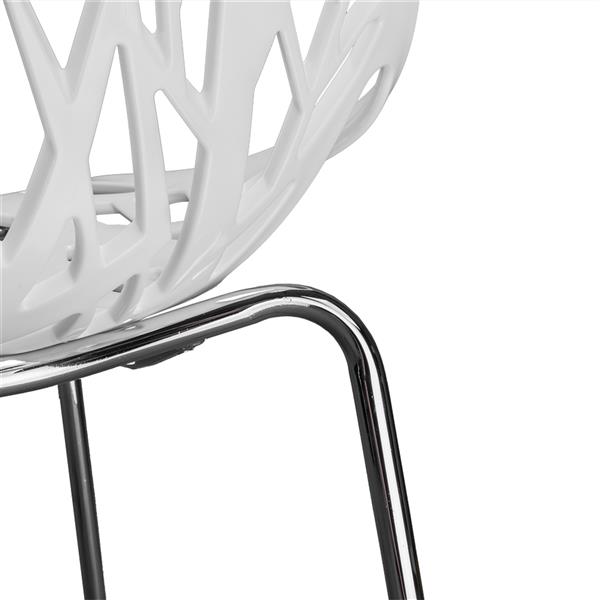 4pcs Modern Stackable Chair Set of 4,Kitchen White Dining Chairs,Birch Sapling Comfy Chairs for Dining Room,Living Room,Waiting Room (White) 4pcs Modern Stackable Chair Set of 4,Kitchen White Dining Chairs,Birch Sapling Comfy Chairs for Dining Room,Living Room,Waiting Room (White)