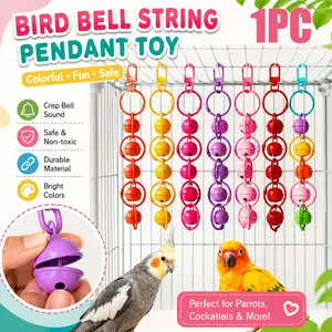 Colorful Bell Hanging Toy for Birds, Birdcage Decoration, Parrot Chewable, Birdcage Accessories, Fun, Engaging, Curiosity and Entertained Plaything