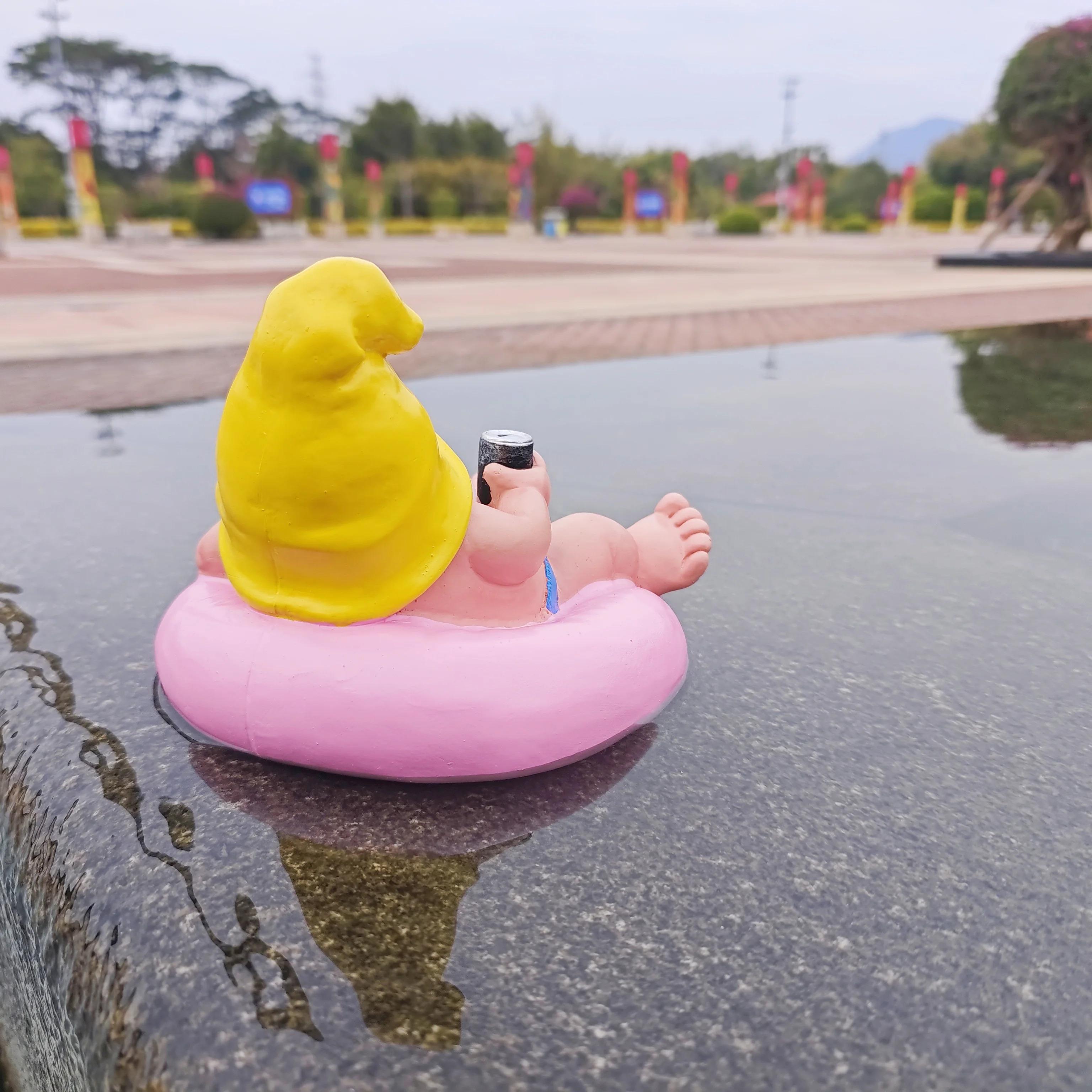 Christmas ornament floating dwarfs decoration garden gnomes swimming pool terrace accessories pond decoration outdoor decoration