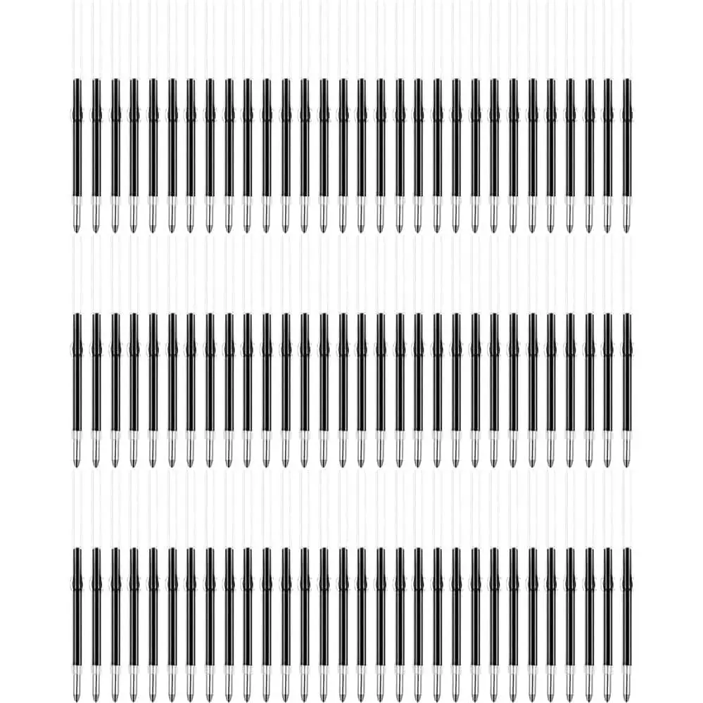 100 count 2.4inch/6.1cm Black Ink Beadable Pens Refills, Replaceable Pens Refills, for Plastic Bead Ballpoint Pen Ink Refills