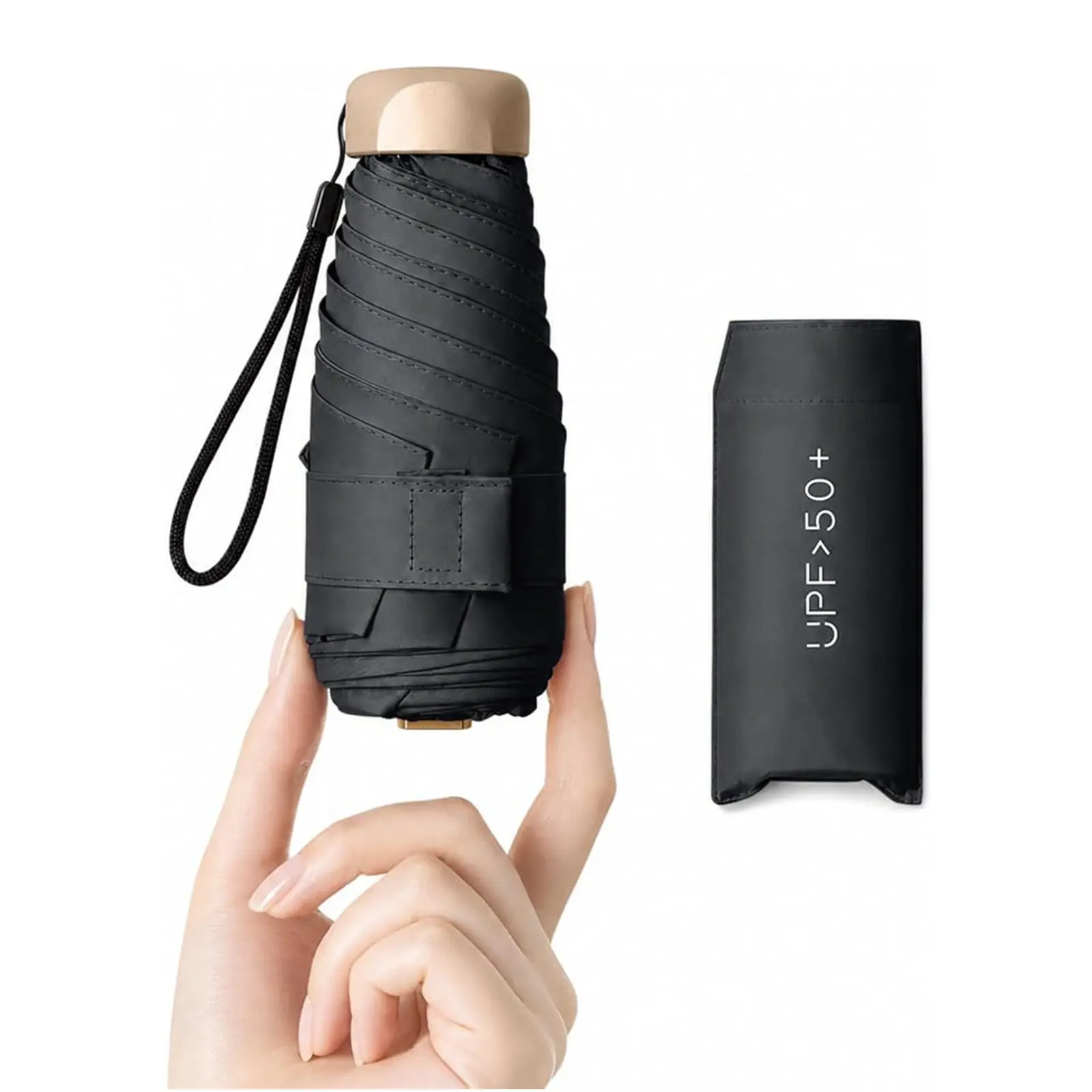 UPF 50+ Mini Travel Umbrella, Pocket-Size Lightweight Design with UV Protection, Wind-Resistant Aluminum-Alloy Frame, 180g, Unisex Portable Sun Umbrella