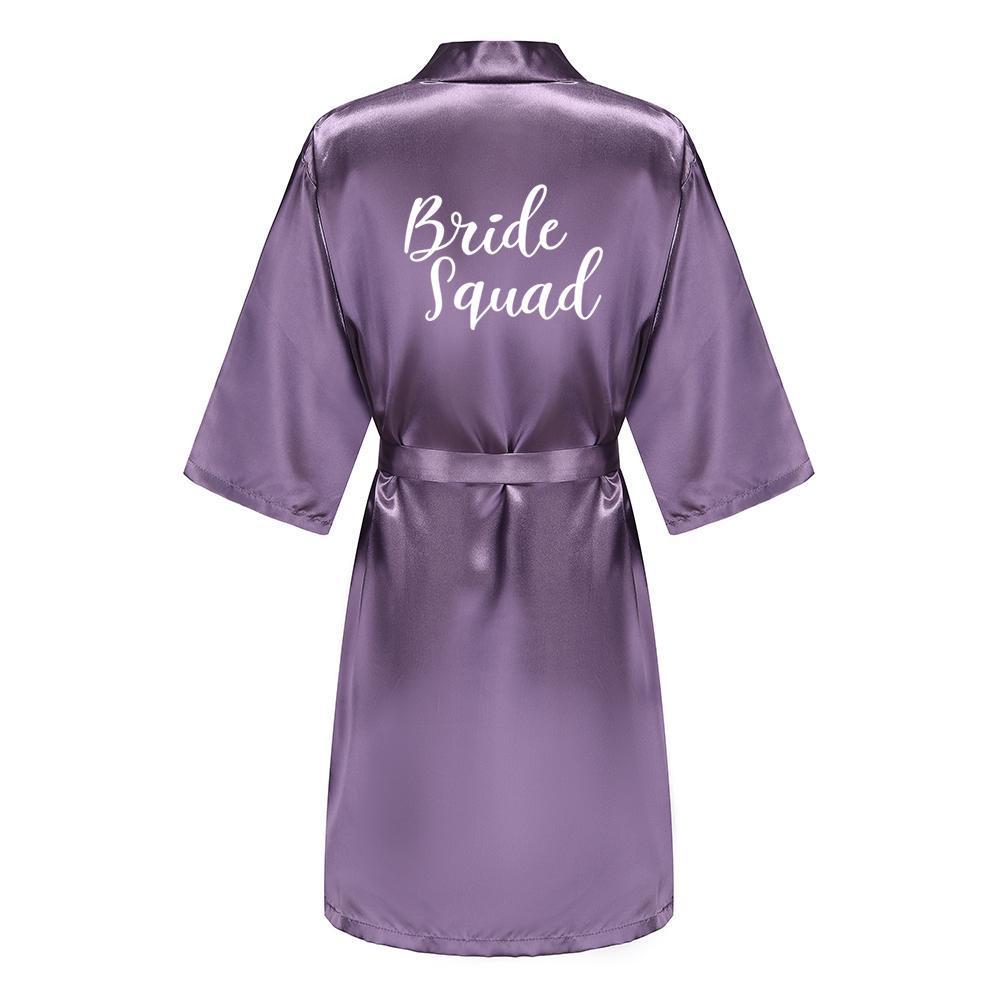 Wedding Bride Bridesmaid Robe Dressing Gown Women Bathrobe Nightgown Short Sleepwear Mother Maid of Honor Kimono
