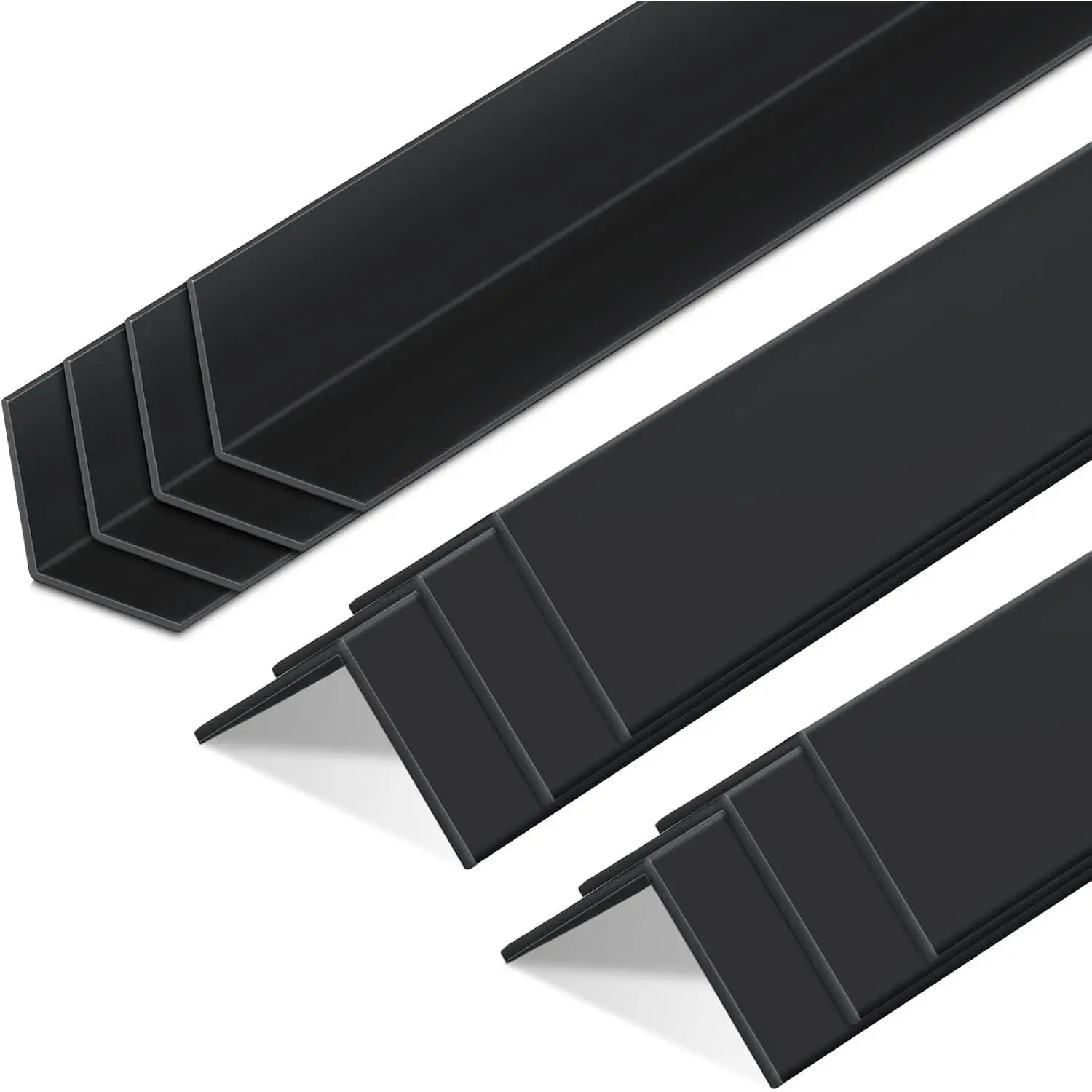 10 Pcs Vinyl Wall Corner Guards (2-3/8 x 48 in), Black, Vinyl Material, Easy-Install Edge Protectors for Kitchen Wall Corners, Doors, Cabinets
