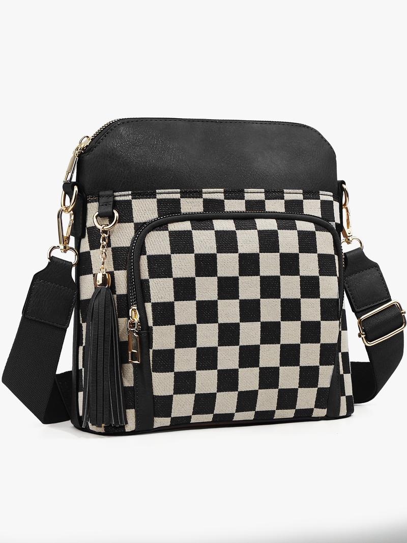 Women's Fashionable Plaid Pattern Shoulder Bag, Fashionable Patterned Bag, Casual Versatile Shoulder Bag for Daily Used, Trendy All-match Commuter Bag
