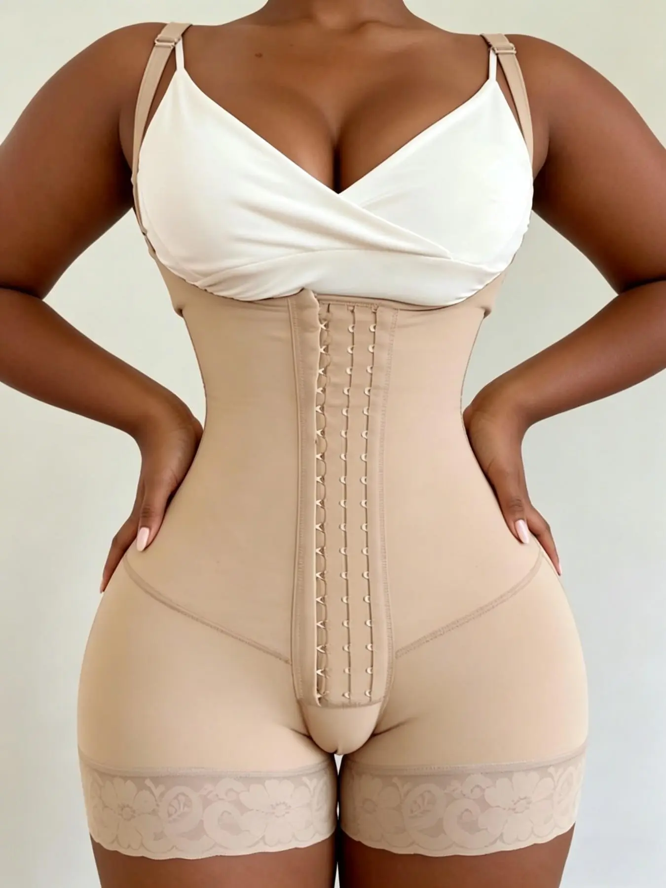 1 Count High Compression Body Shaping Jumpsuit, Colombian Shapewear, Fajas, Hooks Adjustable Tummy Control Bust Support Shapewear, Breathable Abdominal Tightener Bodysuit, Fit, Suitable For Daily, Sport, Yoga