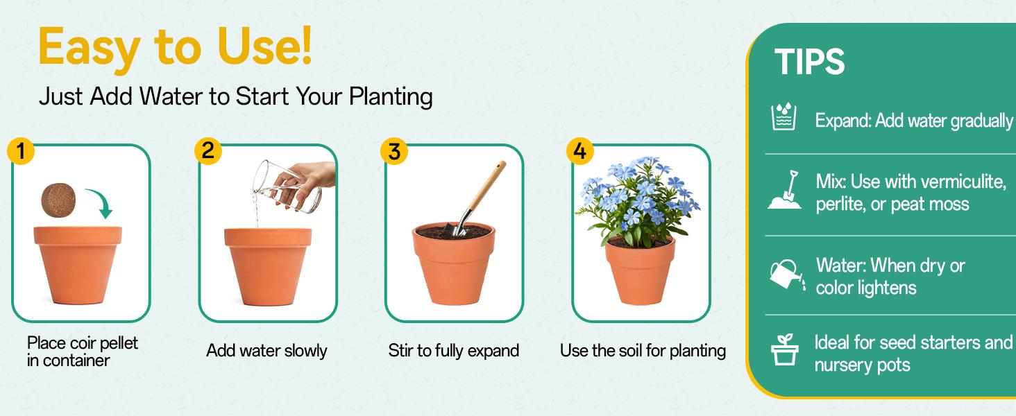 50 Pcs 30mm Organic Coco Coir Pellets for Seed Starter, Compressed Coir Potting Soil for Planting, Soil for Indoor Plants Herbs Flowers Vegetables