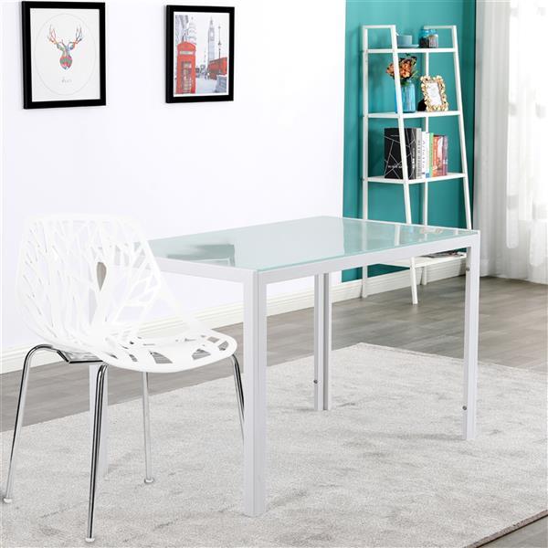 4pcs Modern Stackable Chair Set of 4,Kitchen White Dining Chairs,Birch Sapling Comfy Chairs for Dining Room,Living Room,Waiting Room (White)