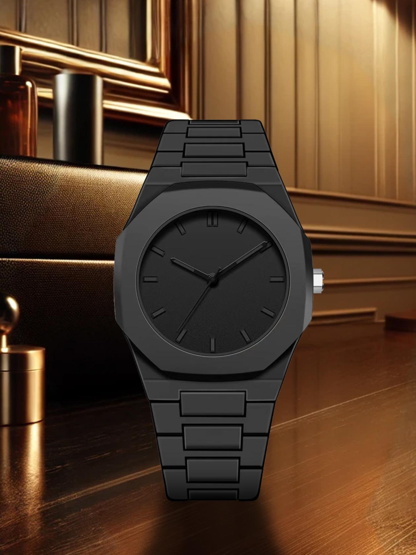 Men's Casual Round Dial Plain Analog Quartz Watch, Fashionable Watch for Party, Daily Clothing Decor, Trendy All-match & Exquisite Watch for Birthday Gift with Box