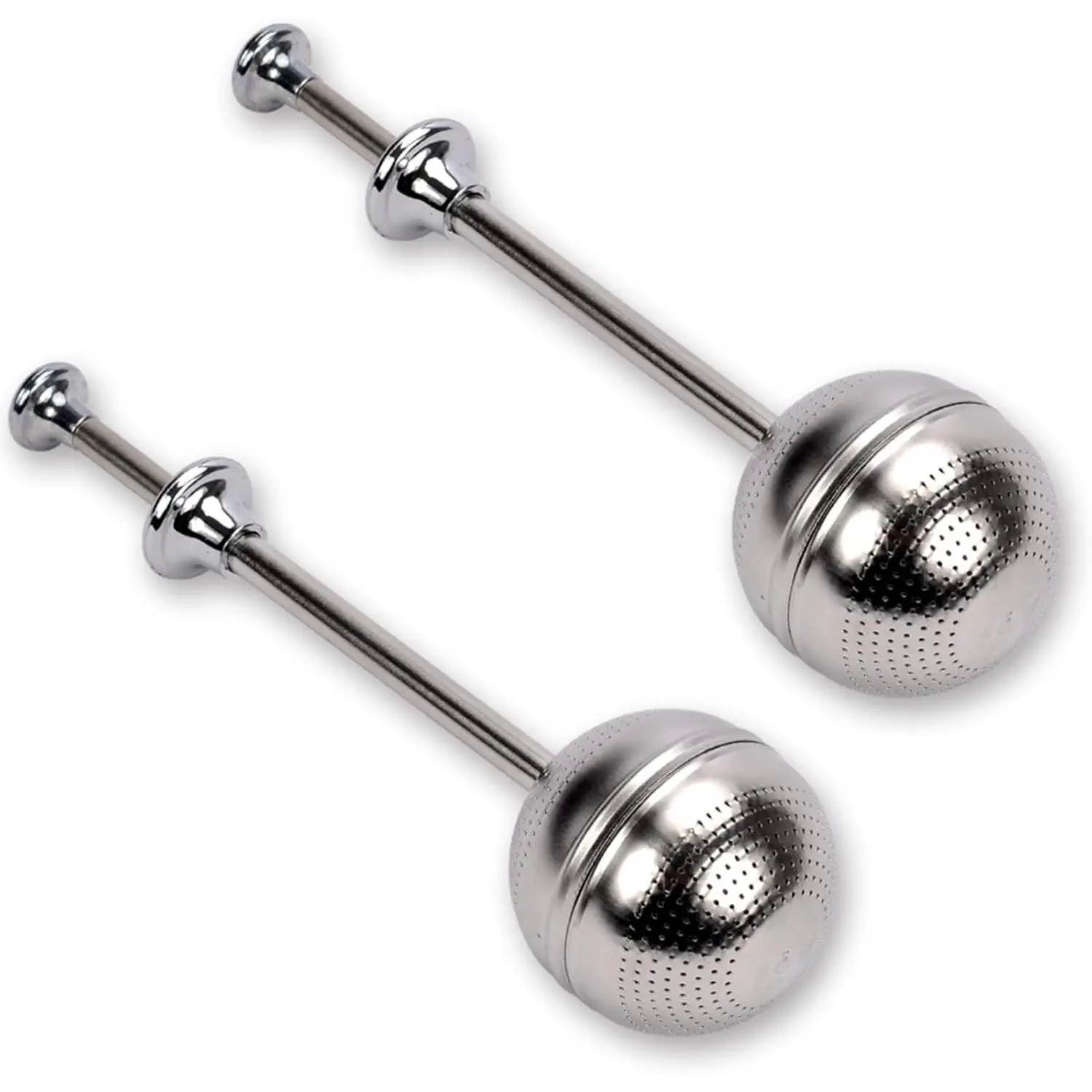 Long Handle Tea Ball Stainless Steel, 2Pcs Premium Tea Infuser Filter for Loose Leaf Tea, Reusable Fine Mesh Tea Interval Diffuser Strainer for Cup and Teapot