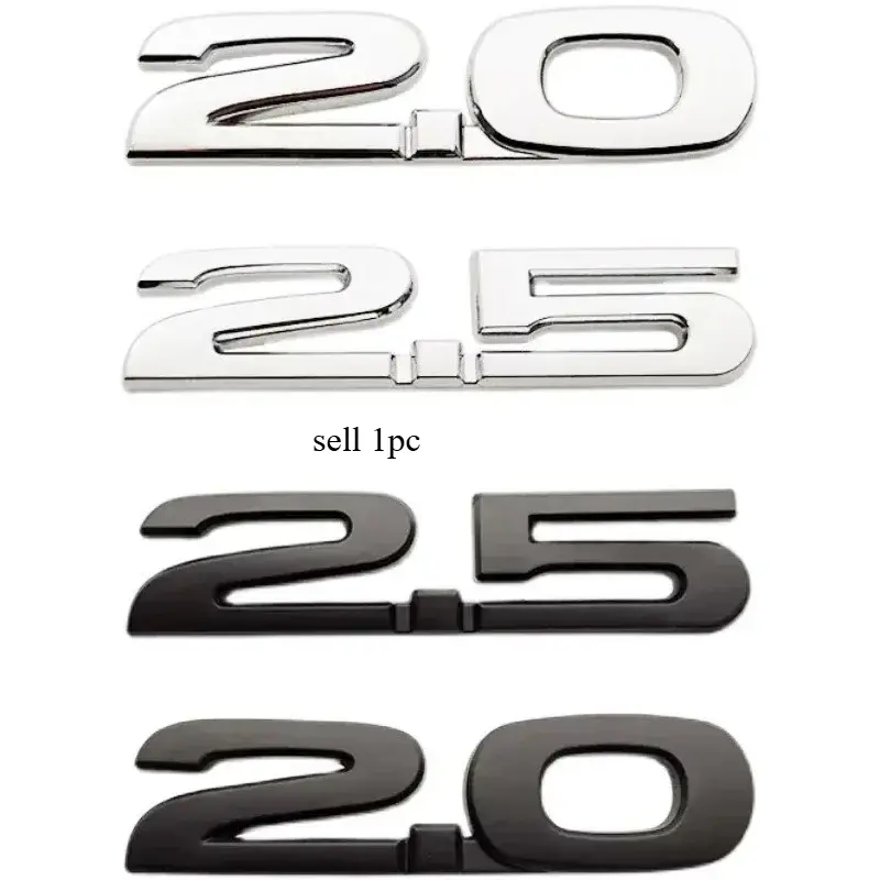 3D Metal 2.0 2.5 Letters Car Fender Emblem Rear Trunk Badge Sticker For Mazda 3 6 Axela CX5 CX7 MX5 Chrome Black Accessories